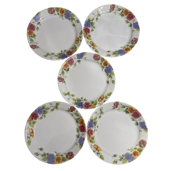Corelle By Corning Summer Blush Dinner Plates Set Of 5 Microwave Safe Made USA - Picture 2 of 5
